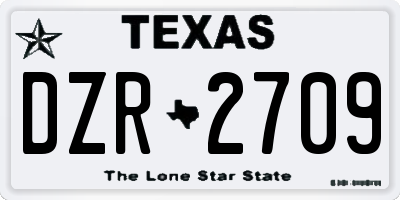 TX license plate DZR2709