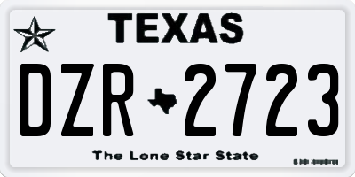 TX license plate DZR2723