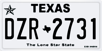 TX license plate DZR2731