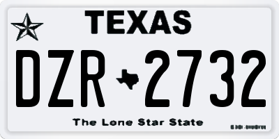 TX license plate DZR2732