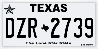 TX license plate DZR2739