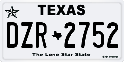TX license plate DZR2752
