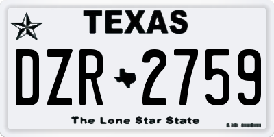 TX license plate DZR2759