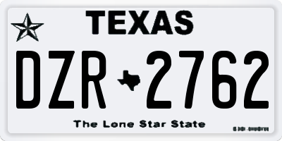 TX license plate DZR2762