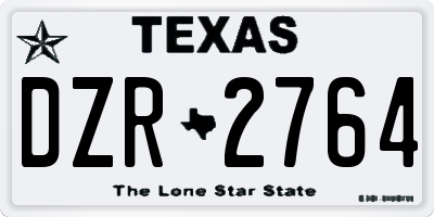 TX license plate DZR2764