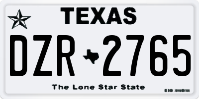 TX license plate DZR2765