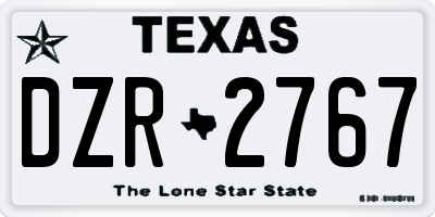 TX license plate DZR2767