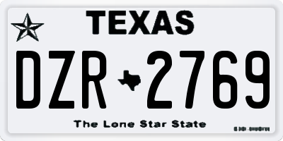 TX license plate DZR2769