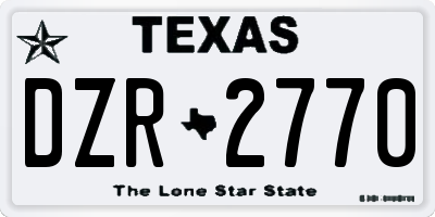 TX license plate DZR2770