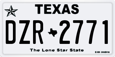 TX license plate DZR2771