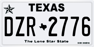 TX license plate DZR2776