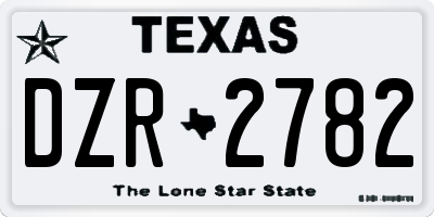 TX license plate DZR2782