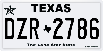TX license plate DZR2786