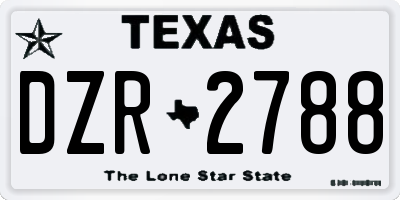 TX license plate DZR2788