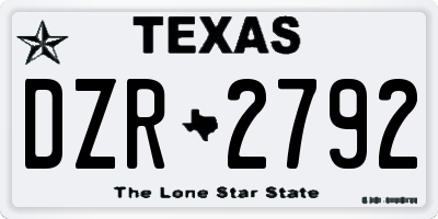 TX license plate DZR2792