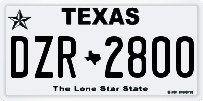 TX license plate DZR2800