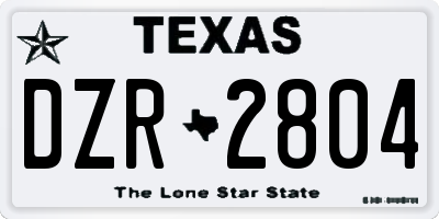 TX license plate DZR2804