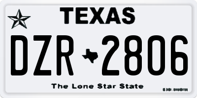 TX license plate DZR2806