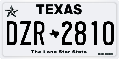 TX license plate DZR2810