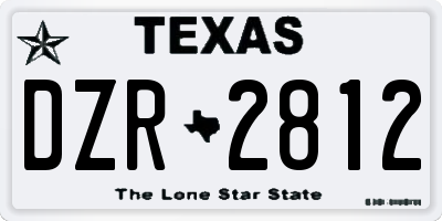 TX license plate DZR2812
