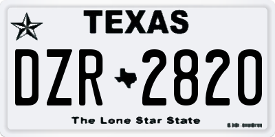 TX license plate DZR2820