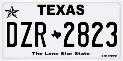 TX license plate DZR2823