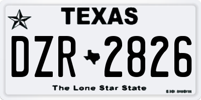 TX license plate DZR2826