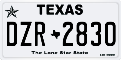 TX license plate DZR2830