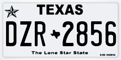 TX license plate DZR2856