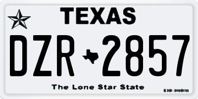 TX license plate DZR2857