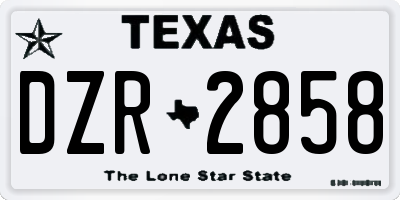 TX license plate DZR2858