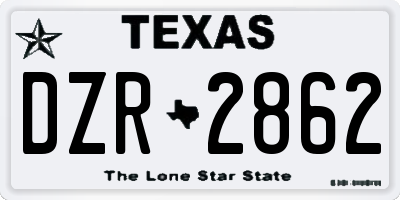TX license plate DZR2862
