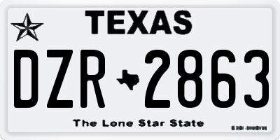 TX license plate DZR2863