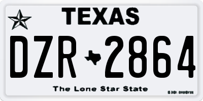 TX license plate DZR2864