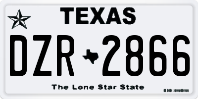 TX license plate DZR2866