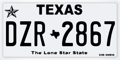 TX license plate DZR2867