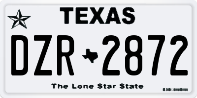 TX license plate DZR2872