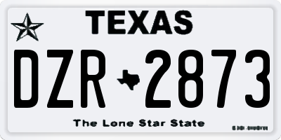 TX license plate DZR2873