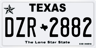 TX license plate DZR2882