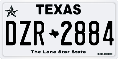 TX license plate DZR2884