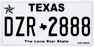 TX license plate DZR2888
