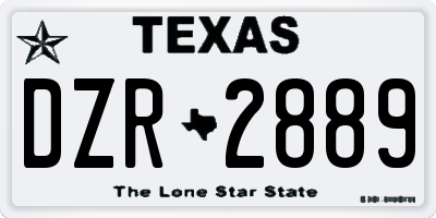 TX license plate DZR2889