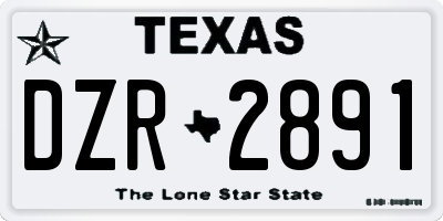 TX license plate DZR2891