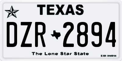 TX license plate DZR2894