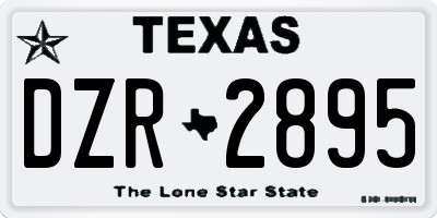 TX license plate DZR2895