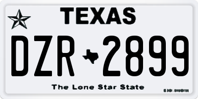 TX license plate DZR2899