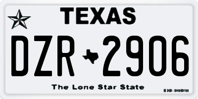 TX license plate DZR2906