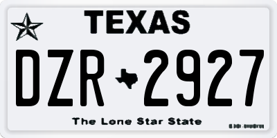 TX license plate DZR2927