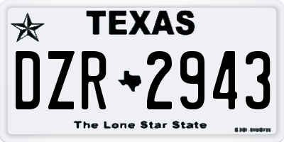 TX license plate DZR2943
