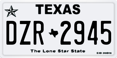 TX license plate DZR2945